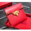 Valentino Rockstud Alcove Grainy Calfskin Compact Wallet Red 2022