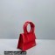 Jacquemus Le Chiquito Noeud Flexible Handle Small Bag Leather Red