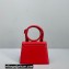 Jacquemus Le Chiquito Noeud Flexible Handle Small Bag Leather Red