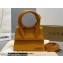 Jacquemus Le Chiquito Noeud Flexible Handle Small Bag Leather Yellow