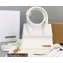 Jacquemus Le Chiquito Noeud Flexible Handle Small Bag Leather White