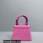 Jacquemus Le Chiquito Noeud Flexible Handle Small Bag Suede Pink