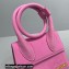 Jacquemus Le Chiquito Noeud Flexible Handle Small Bag Suede Pink