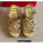 Valentino Roman Stud Macrome Espadrille Wedge Sandals Gold 2022