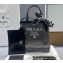Prada Small Sequined Mesh Tote Bag 1BG417 Black 2022