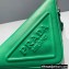 Prada Leather Triangle Pouch Bag 1NE039 Green 2022