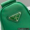 Prada Leather Triangle Shoulder Bag 1BH190 Green 2022