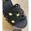 Valentino Roman Stud Macrome Espadrille Wedge Sandals Black 2022