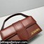 Jacquemus Le grand Bambino Mini Envelope Handbag Leather Burgundy