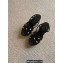 Valentino Roman Stud Macrome Espadrille Wedge Sandals Black 2022