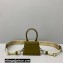 Jacquemus Le Chiquito Homme Mini Bag Suede Olive Green with Removable Shoulder Strap