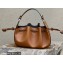 Fendi Pomodorino Drawstring Mini Bucket Bag Leather Brown 2022