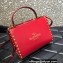 Valentino Small Alcove Rockstud Leather Top Handle Bag Red 2022