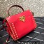 Valentino Small Alcove Rockstud Leather Top Handle Bag Red 2022