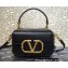 Valentino Alcove Rockstud Vlogo Leather Crossbody Bag Black 2022
