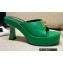 Versace Icon Crysatl Medusa Medallion Heel Mules Leather Green 2022