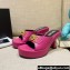 Versace Icon Crysatl Medusa Medallion Heel Mules Leather Fuchsia 2022
