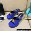 Versace Icon Crysatl Medusa Medallion Heel Mules Leather Blue 2022
