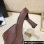 Versace Icon Crysatl Medusa Medallion Heel Mules Leather Coffee 2022