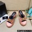 Versace Icon Crysatl Medusa Medallion Heel Mules Satin Nude Pink 2022
