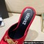 Versace Icon Crysatl Medusa Medallion Heel Mules Satin Red 2022