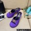 Versace Icon Crysatl Medusa Medallion Heel Mules Satin Purple 2022