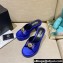 Versace Icon Crysatl Medusa Medallion Heel Mules Satin Blue 2022
