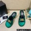 Versace Icon Crysatl Medusa Medallion Heel Mules Satin Green 2022