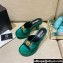 Versace Icon Crysatl Medusa Medallion Heel Mules Satin Green 2022