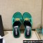 Versace Icon Crysatl Medusa Medallion Heel Mules Satin Green 2022
