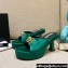 Versace Icon Crysatl Medusa Medallion Heel Mules Satin Green 2022