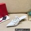 Valentino French Bows Leather Heel Mules White 2022