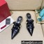 Valentino French Bows Leather Heel Mules Black 2022