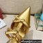 Valentino French Bows Leather Heel Mules Gold 2022