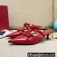 Valentino French Bows Leather Heel Mules Red 2022