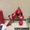 Valentino French Bows Leather Heel Mules Red 2022