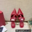 Valentino French Bows Leather Heel Mules Red 2022