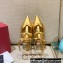 Valentino French Bows Leather Ballet Flats Gold 2022