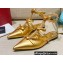 Valentino French Bows Leather Ballet Flats Gold 2022
