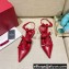 Valentino French Bows Leather Ballet Flats Red 2022