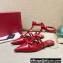 Valentino French Bows Leather Ballet Flats Red 2022