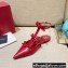 Valentino French Bows Leather Ballet Flats Red 2022