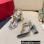 Valentino Heel 9cm Roman Stud Calfskin sandals Silver 2022