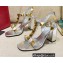 Valentino Heel 9cm Roman Stud Calfskin sandals Silver 2022