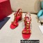 Valentino Heel 9cm Roman Stud Calfskin sandals Red 2022