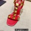 Valentino Heel 9cm Roman Stud Calfskin sandals Red 2022