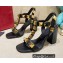 Valentino Heel 9cm Roman Stud Calfskin sandals Black 2022