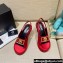 Versace Icon Medusa Medallion Heel Slingback Satin Red 2022