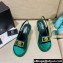 Versace Icon Medusa Medallion Heel Slingback Satin Green 2022