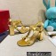 Valentino Heel 9cm Roman Stud Calfskin sandals Gold 2022